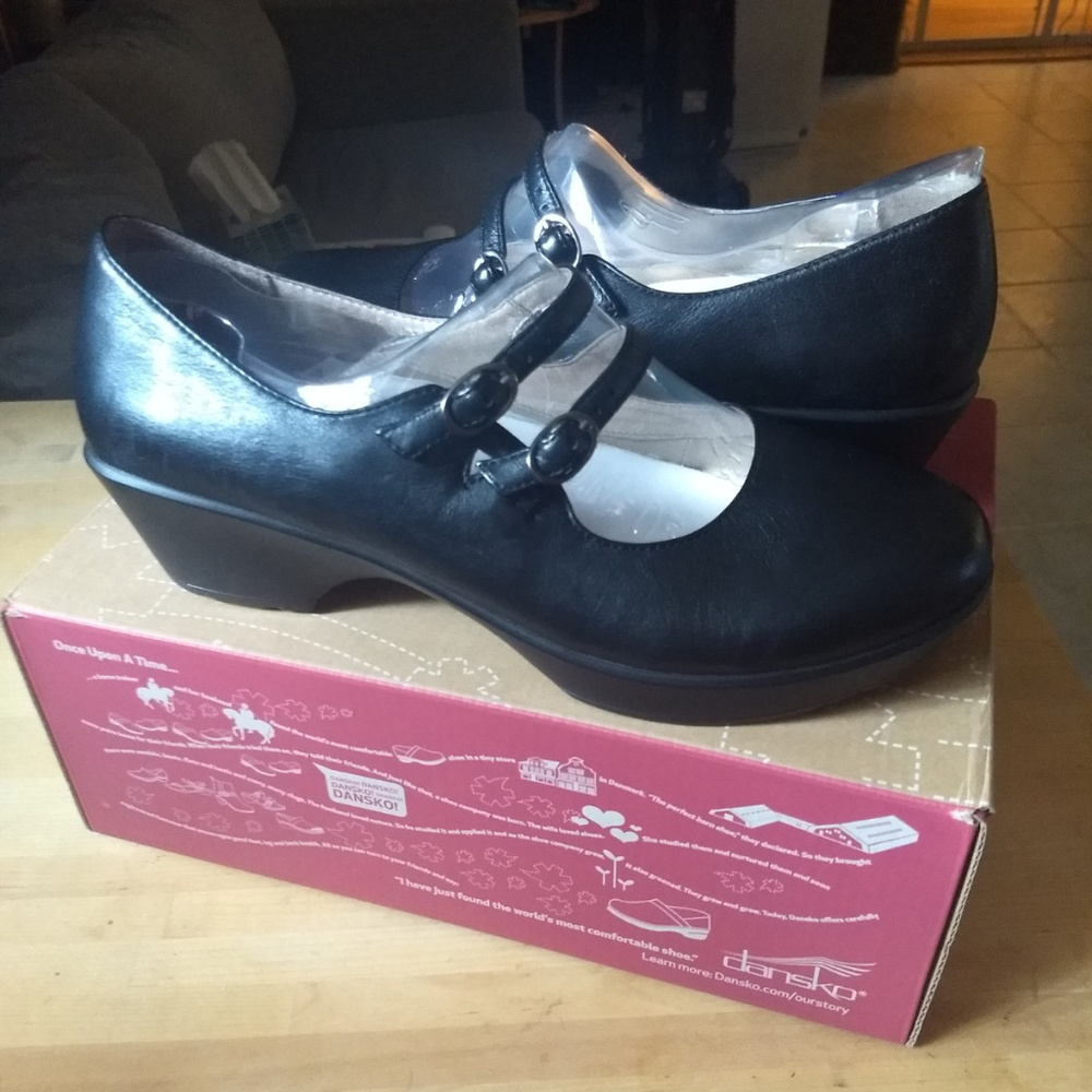 Dansko Josie Mary Janes, sz 40, Black Leather